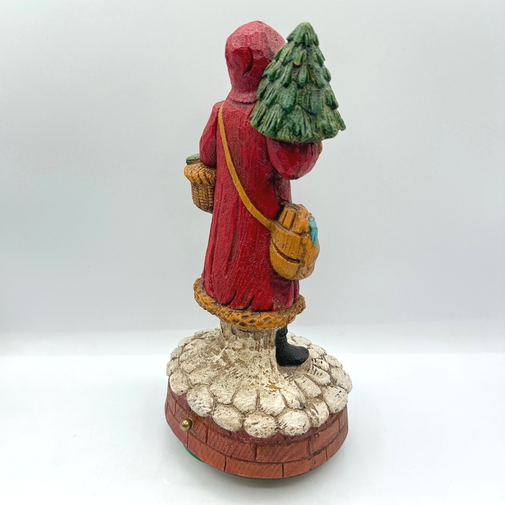 Enesco Musical Figurine Old World Santa 12in Red 1987 Vtg Christmas Victorian - Picture 6 of 16